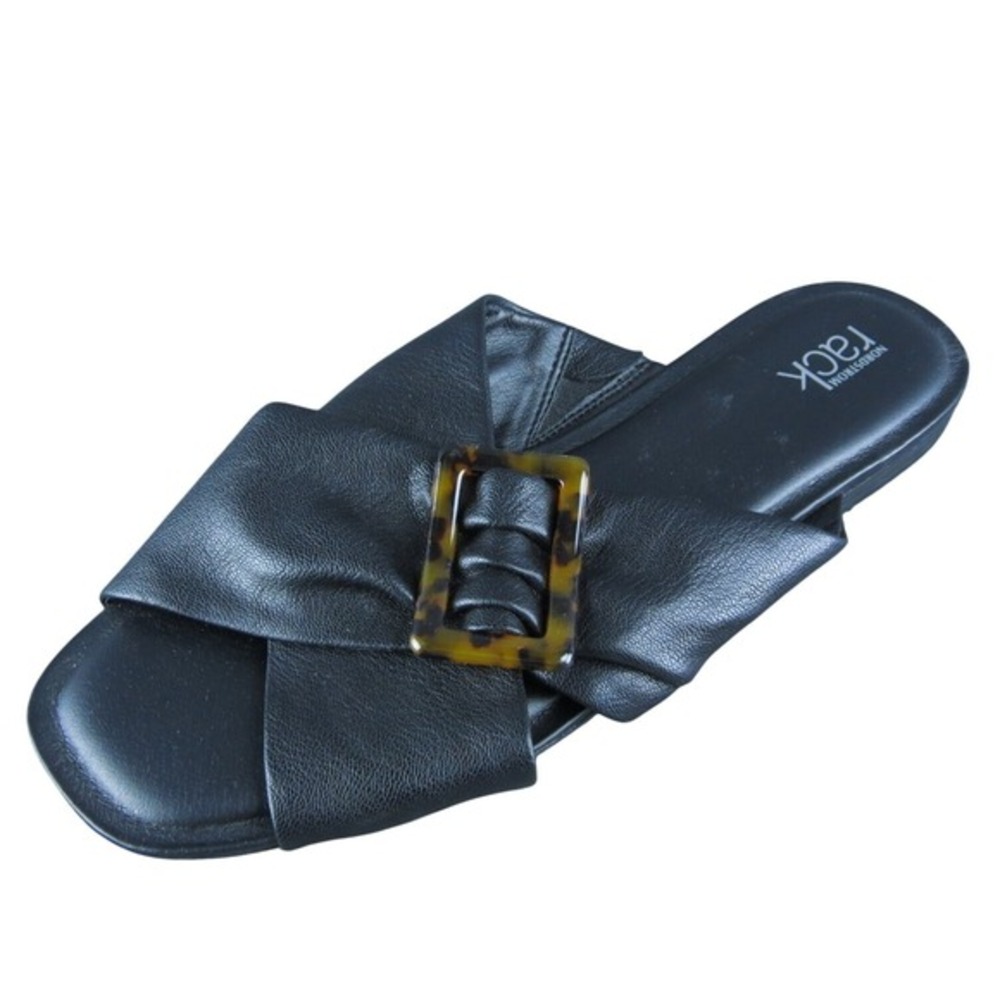 Nordstrom Rack Cadence Women Slide‎ Sandal Shoes Size 8.5 Medium Black Synthetic